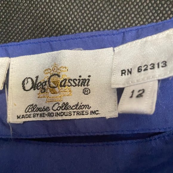 Oleg Cassini Vintage  Sequined Silk Blouse  size 12 - Picture 4 of 4
